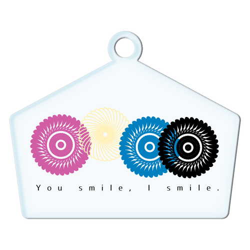 フラワースタンプ アクリルキーホルダー絵馬形 (6cm)