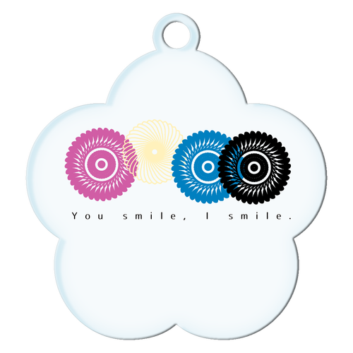 フラワースタンプ アクリルキーホルダー花形 (6cm)