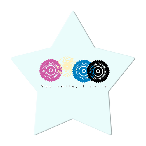 フラワースタンプ アクリルコースター 星形