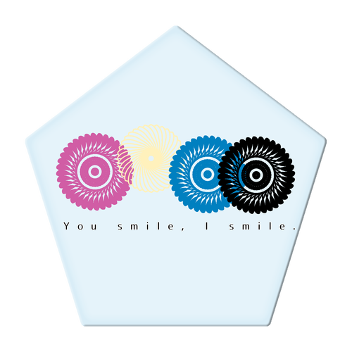 フラワースタンプ アクリルコースター 五角形