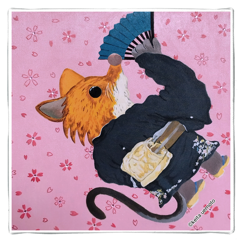 原画 アクリル画 【ジャポネズミNo.4 桜散らし文】 アクリル画 原画 【ジャポネズミ No.4 桜散らし文】（植元景太