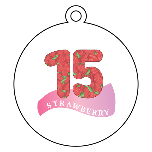 【15 StrawBerry】キーホルダー アクリルキーホルダー　丸型 (6cm)
