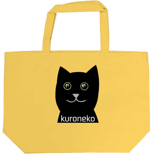 おめめウルウル黒猫さん キャンバストート ML