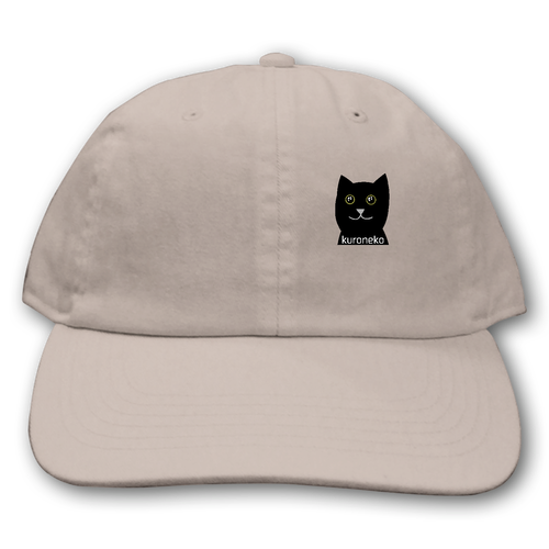 おめめウルウル黒猫さん ベースボールローキャップ-ツイル-