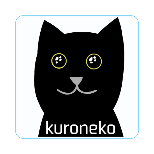 おめめウルウル黒猫さん アクリルバッジ四角(50x50mm)