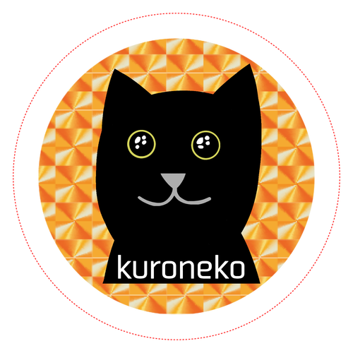 おめめウルウル黒猫さん ホログラムオリジナル缶バッジ（44mm）