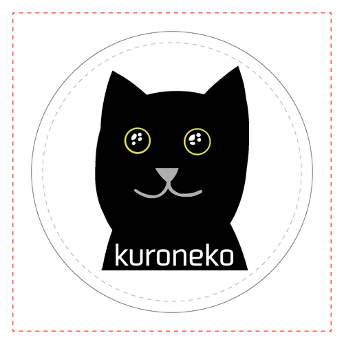 おめめウルウル黒猫さん レザーバッジ