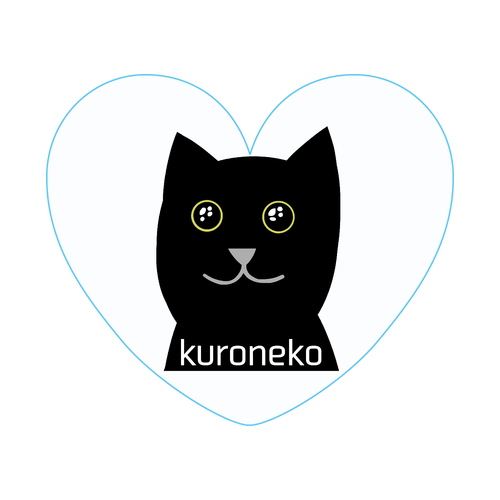 おめめウルウル黒猫さん アクリルバッジハート(58x50mm)