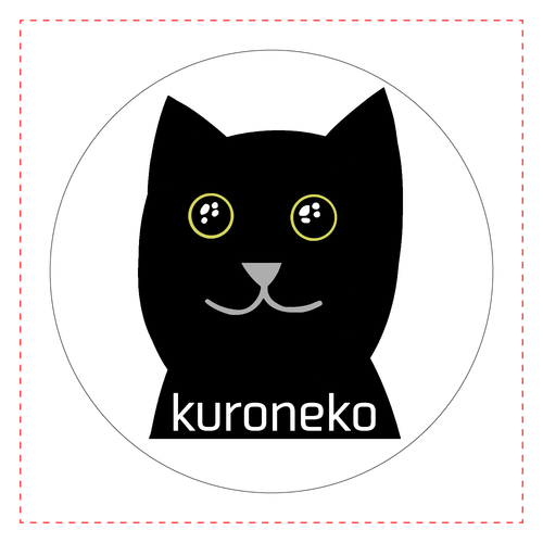 おめめウルウル黒猫さん クリアバッジ