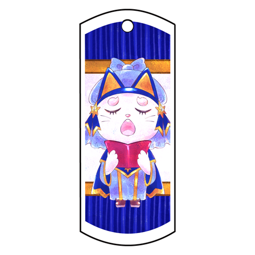 星歌隊キーホルダー（白猫） アクリルキーホルダー　タグ型 (6cm)