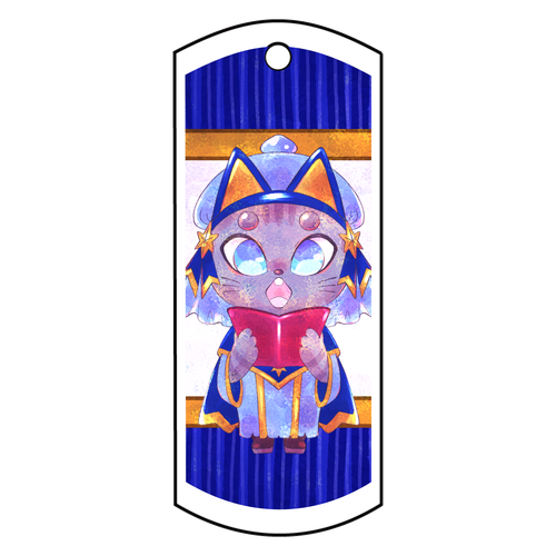 星歌隊キーホルダー（灰猫） アクリルキーホルダー　タグ型 (6cm)