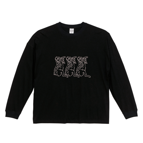 USAGI  PINK ビッグシルエットロングスリーブＴシャツ