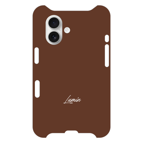 Luminスモールロゴ ー ブラウン×ホワイト iPhone16