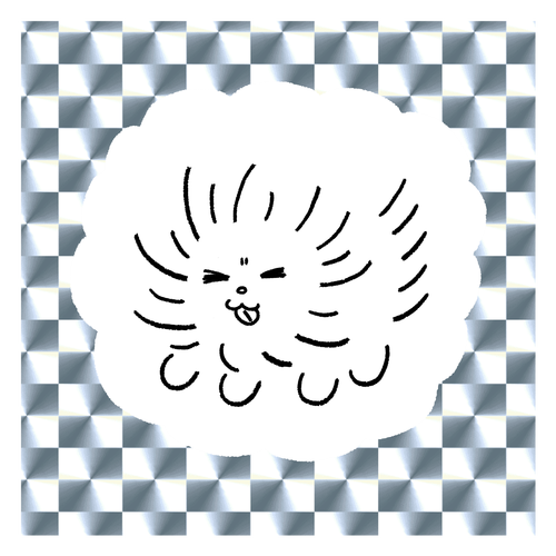 【さく】ポメたいふーん キラキラシール　シルバー