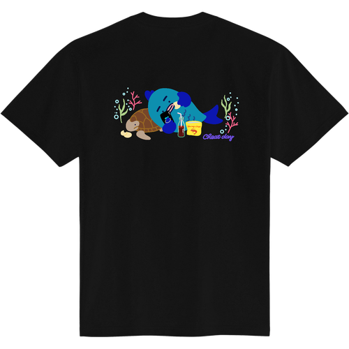 魚さんのチートデイ　(バックプリント・Tシャツカラー選べます) 定番Ｔシャツ