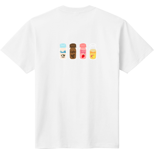 牛乳瓶たち（バックプリント・Tシャツカラー選べます） 定番Ｔシャツ