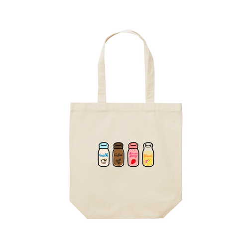 瓶牛乳たち（バックの色選べます） レギュラーキャンバストートバッグ(M) (フルカラー転写プリント)