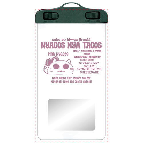 ニャコスにゃタコス：ぴんく：ネコノヒ～～ゲジルシ SPC06(防水スマホケース)