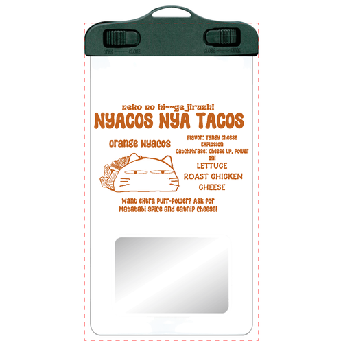 ニャコスにゃタコス：おれんじ：ネコノヒ～～ゲジルシ SPC06(防水スマホケース)