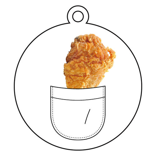 ポケットにフライドチキンアクリルキーホルダー 丸型 (6cm)の商品購入  