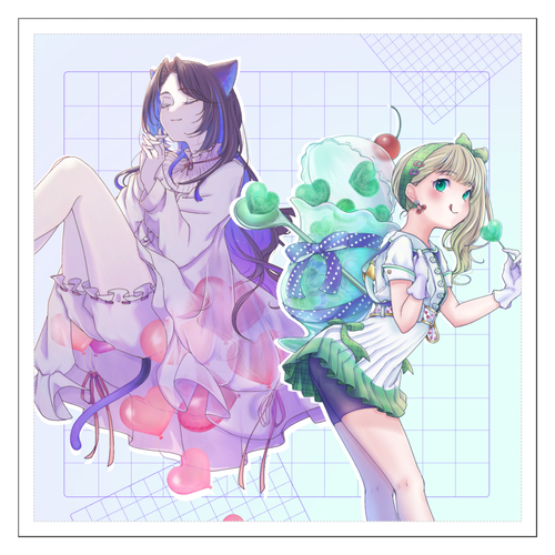 jelly pop melon soda/猫夢想 100mmホワイトステッカー・シール
