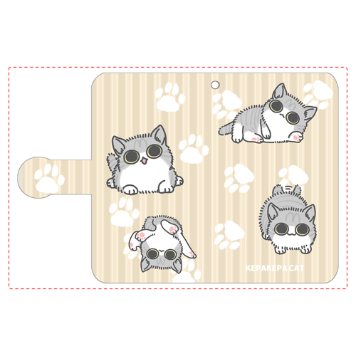 けぱけぱした子猫 手帳型ベルト付きアンドロイドS