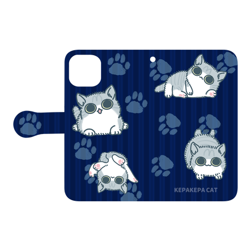 けぱけぱした子猫 iPhone11 手帳型スマホケース