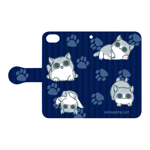 けぱけぱした子猫 iPhoneSE2/SE3 手帳型スマホケース　