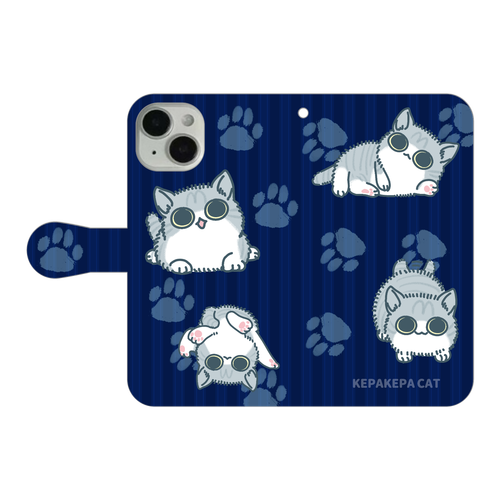 けぱけぱした子猫 iPhone14 手帳型スマホケース