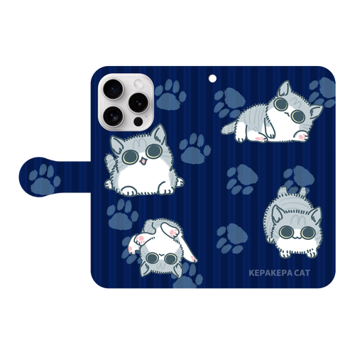 けぱけぱした子猫 iPhone16 Pro 手帳型スマホケース