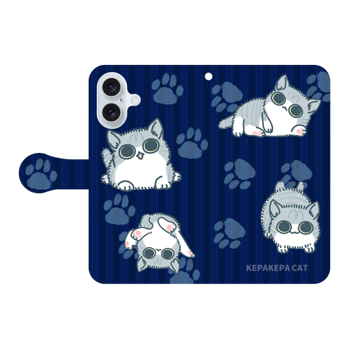 けぱけぱした子猫 iPhone16 手帳型スマホケース