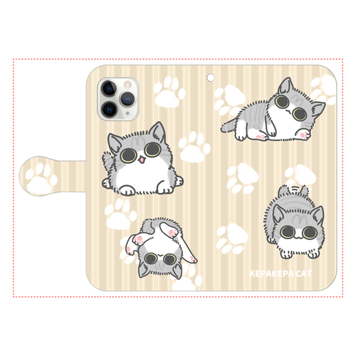 けぱけぱした子猫 iPhone11 Pro 手帳型スマホケース