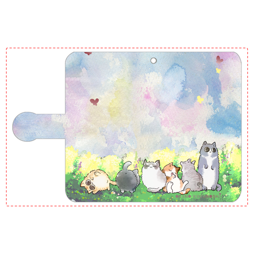 けぱけぱの子猫たち 手帳型ベルト付きアンドロイドS