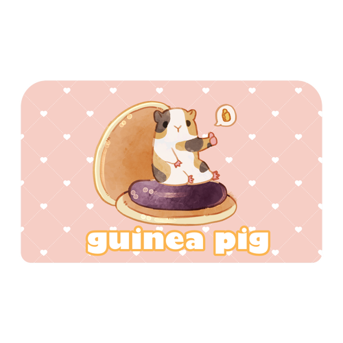 どら焼きモルモットさん スクエアレザーポーチ