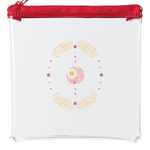 ことばもん／スウジノツキ　魔法風・愛／クリアポーチ・スクエア カラーファスナークリアポーチ（S）