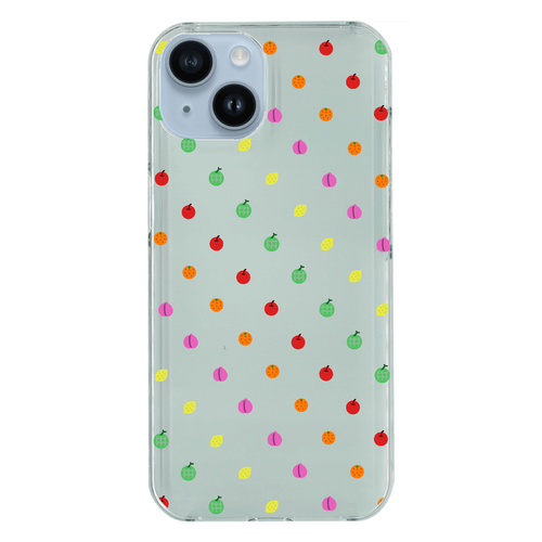 ドット よく見るとフルーツ  iPhone14 (透明)