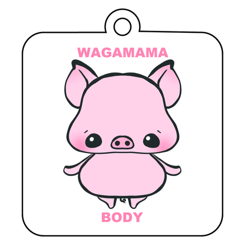 WAGAMAMABODY ぶた アクリルキーホルダー　四角型 (6cm)