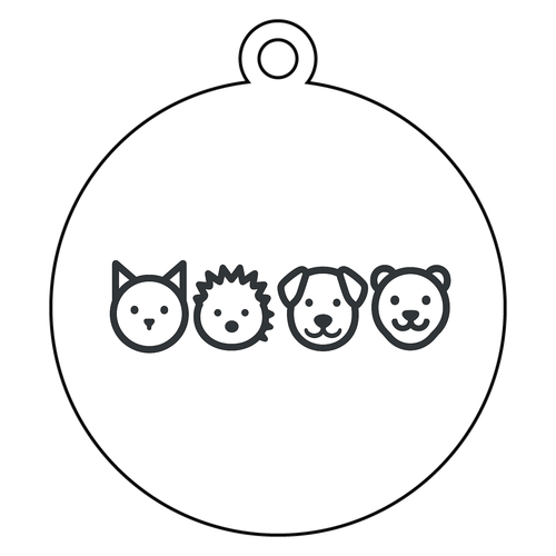 かわいい動物たち 02 アクリルキーホルダー　丸型 (6cm)