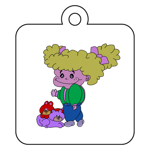 オリジナルイラストグッズ アクリルキーホルダー　四角型 (4cm)