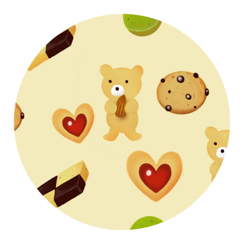 クッキー柄デザイン ソフトマウスパッド ラウンド