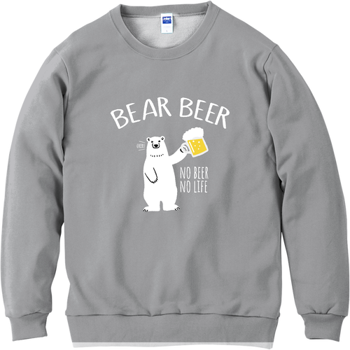 シロクマさんとカンパイビール_濃色生地 軽量スウェット