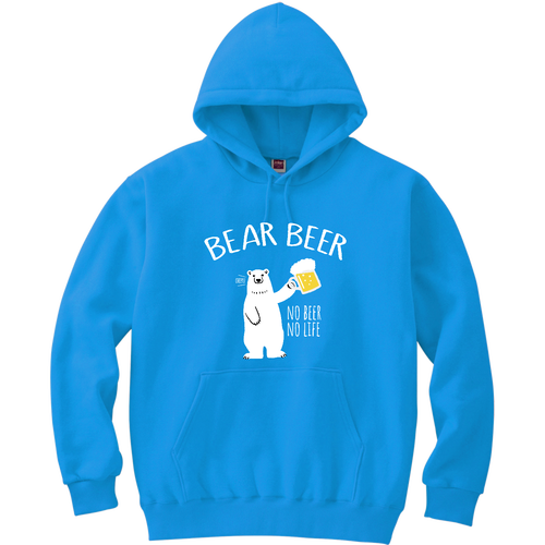 シロクマさんとカンパイビール_濃色生地 軽量プルパーカー (長袖プリント)