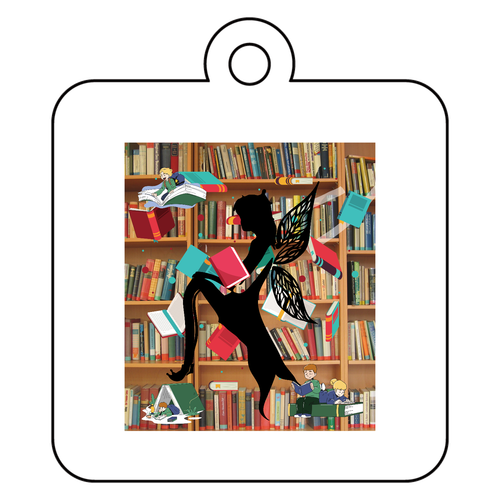 図書館の精 アクリルキーホルダー　四角型 (4cm)