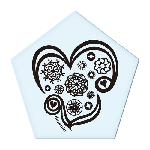 ことばもん／だいすき・ハート　ベーシック２／５角コースター アクリルコースター 五角形