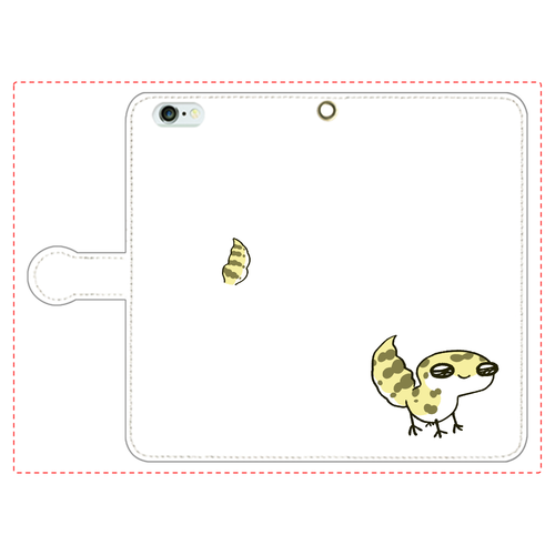 レオパ（ハイイエロー）×ホワイト｜手帳型スマホケース iPhone6Plus/6sPlus 手帳型スマホケース