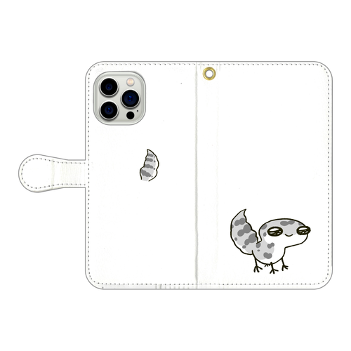 レオパ（スーパーマックスノー）×ホワイト｜手帳型スマホケース iPhone15 Pro Max 手帳型スマホケース