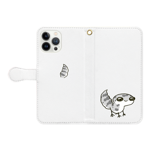 レオパ（スーパーマックスノー）×ホワイト｜手帳型スマホケース iPhone13 Pro Max 手帳型スマホケース