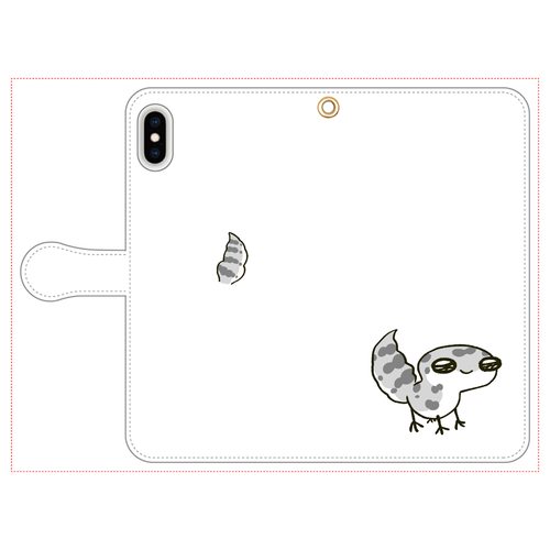 レオパ（スーパーマックスノー）×ホワイト｜手帳型スマホケース iPhone Xs MAX 手帳型スマホケース