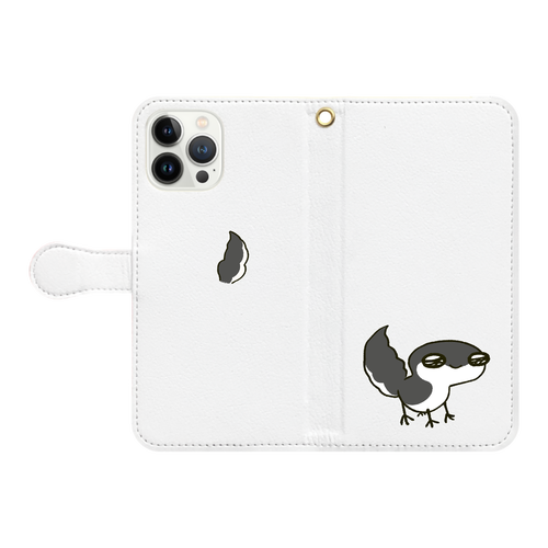 レオパ（ブラックナイト）×ホワイト｜手帳型スマホケース iPhone13 Pro Max 手帳型スマホケース