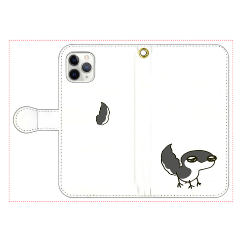 レオパ（ブラックナイト）×ホワイト｜手帳型スマホケース iPhone11 Pro 手帳型スマホケース